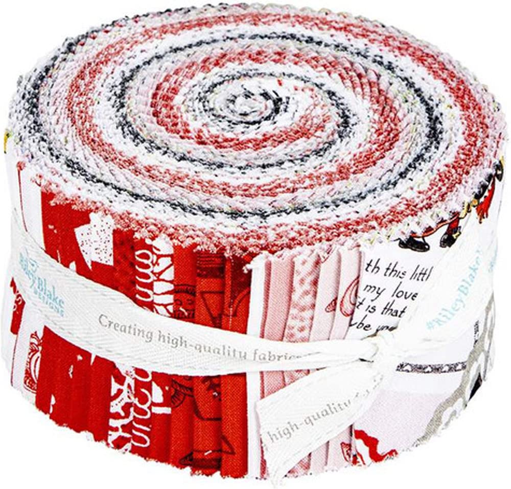 J Wecker Frisch Be Mine Valentine Rolie Polie 40 2.5-inch Strips Jelly Roll Riley Blake RP-12780-40