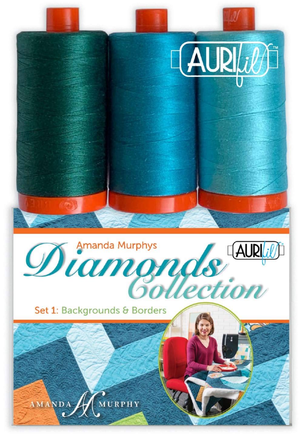Aurifil Designer Thread Collection-Amanda Murphy Diamonds Collection Set 1, Assorted