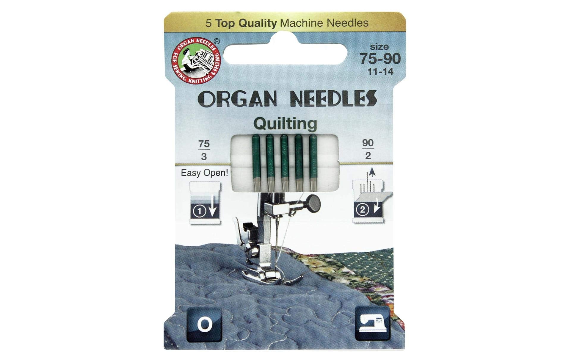 Organ Needles Quilting Size 75-90 by Organ