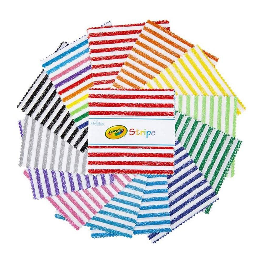 Riley Blake Designs Riley Blake Crayola Stripe 5'' Stacker 42 Pcs, Multi Yard