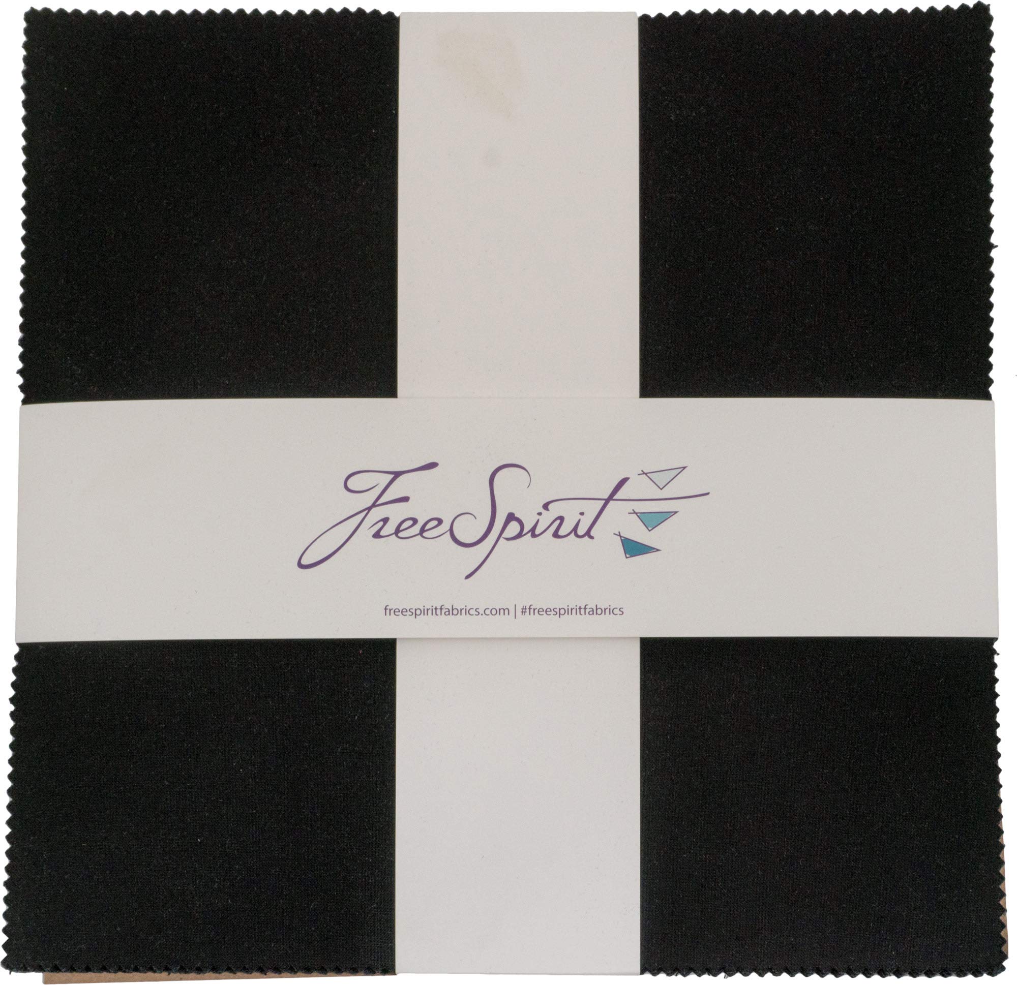 Designer Essentials Solids Black 10" Squares 42 10-inch Squares Layer Cake Free Spirit