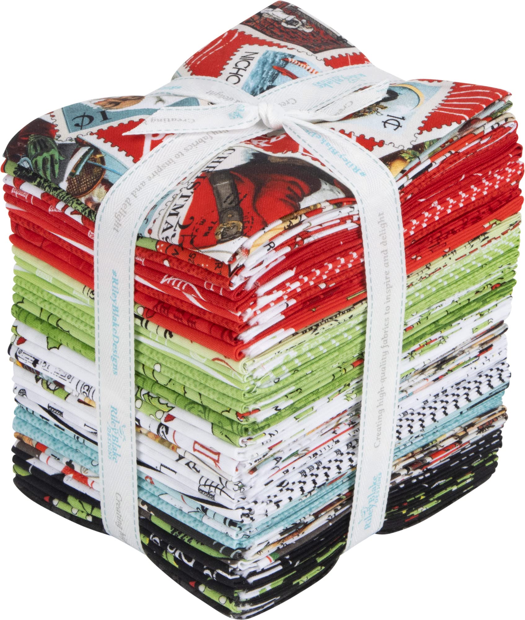 J Wecker Frisch Nicholas The Cheerful Giver 34 Fat Quarters Riley Blake Designs FQ-12330-34