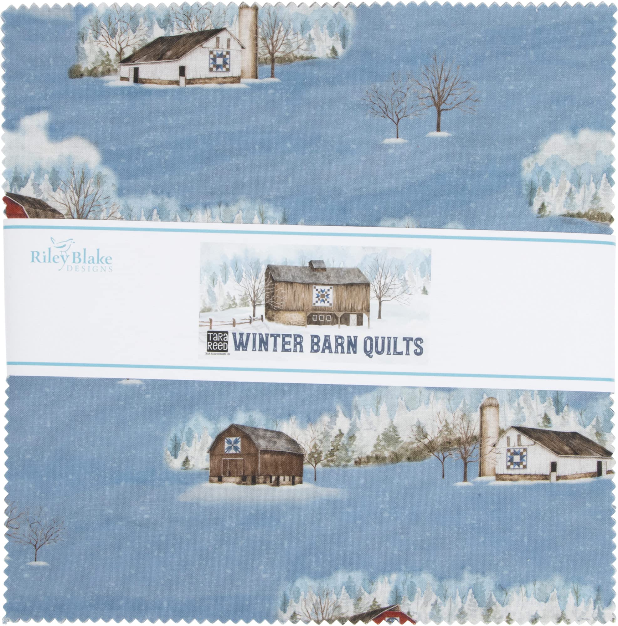 Riley Blake Designs Reed Winter Barn Quilts 10'' Stacker 42 10-inch Squares Layer Cake Riley Blake 10-12080-42