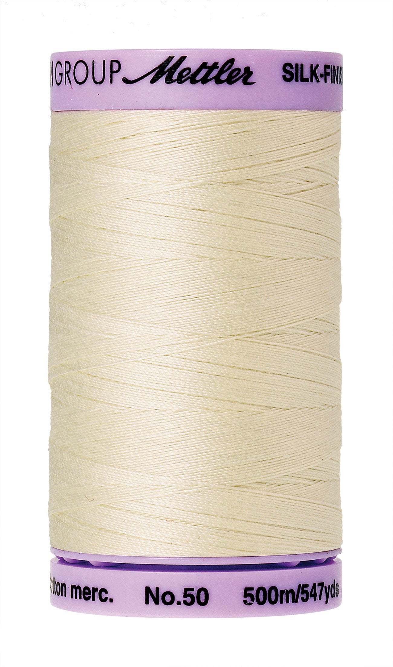 Mettler Silk-Finish Solid Cotton Thread, 547 yd/500m, Antique White