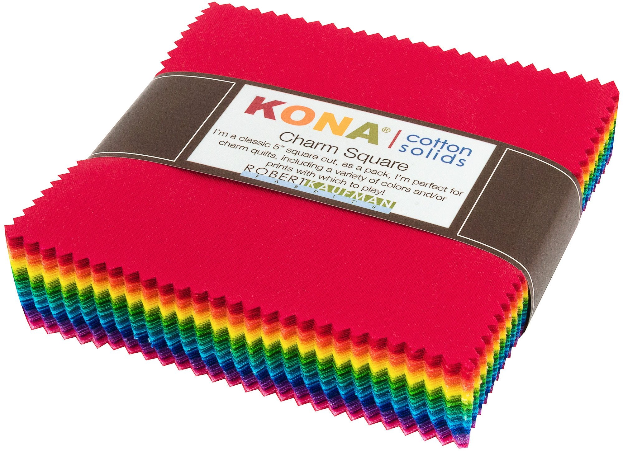Kona Cotton Solids Bright Charm Square 85 5-inch Squares Charm Pack Robert Kaufman CHS-693-85