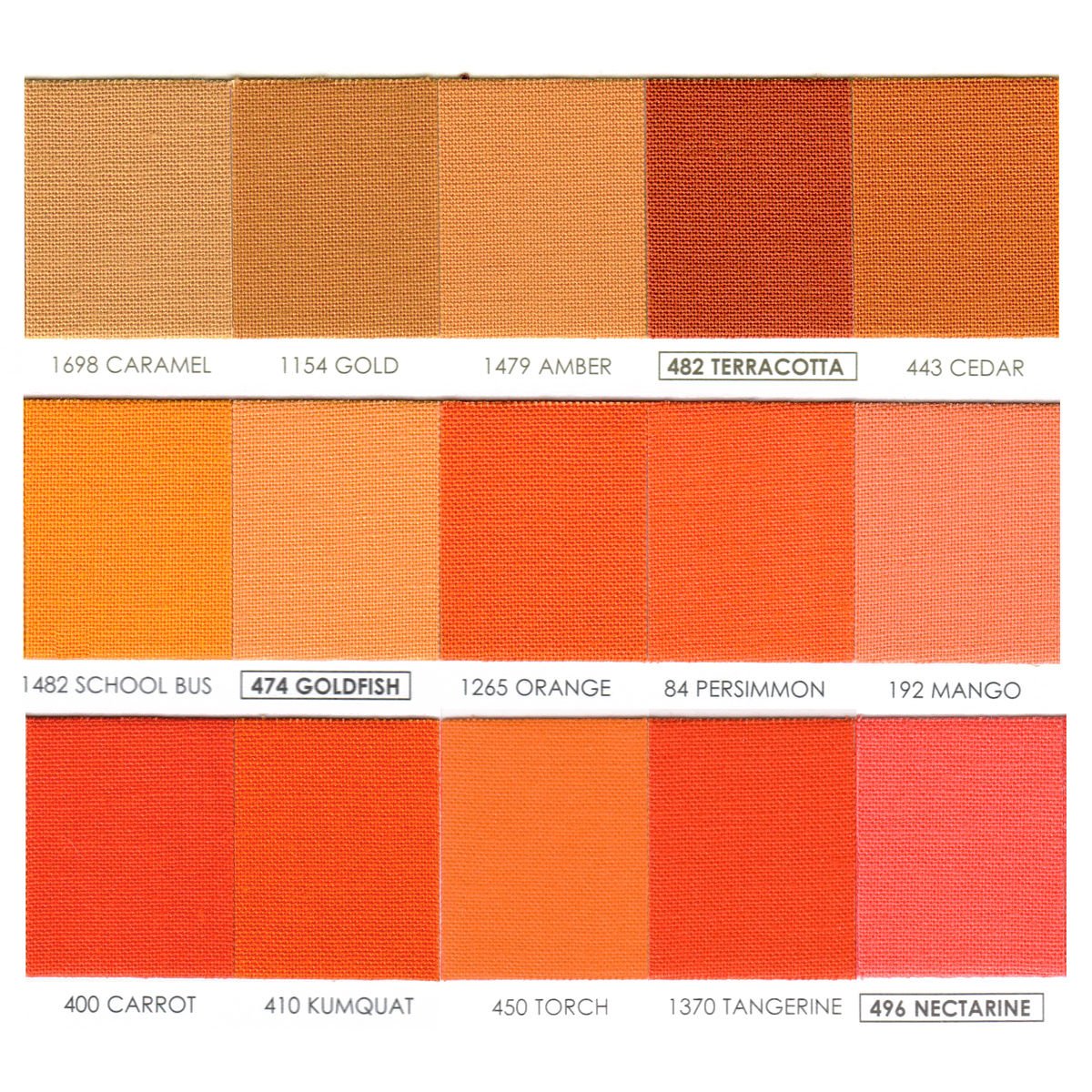 ROBERT KAUFMAN"KONA Cotton Solid" Orange-Amber by The 1/2 Yard