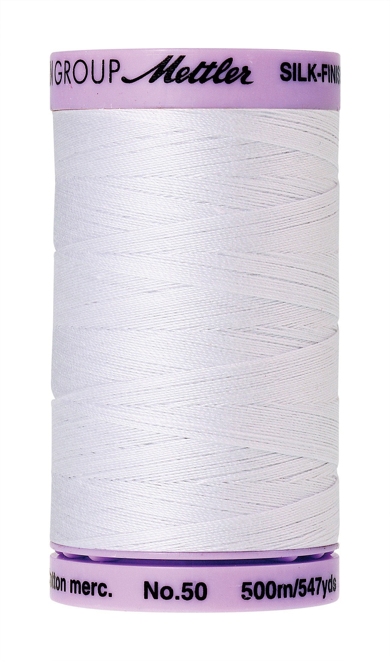 Mettler Silk-Finish Solid Cotton Thread, 547 yd/500m, White