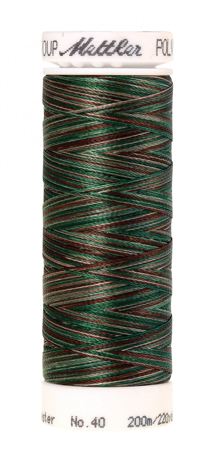 Mettler Poly Sheen Multi 40wt Trilobal Polyester Thread - 220 yds - Forest Woods (#9982)