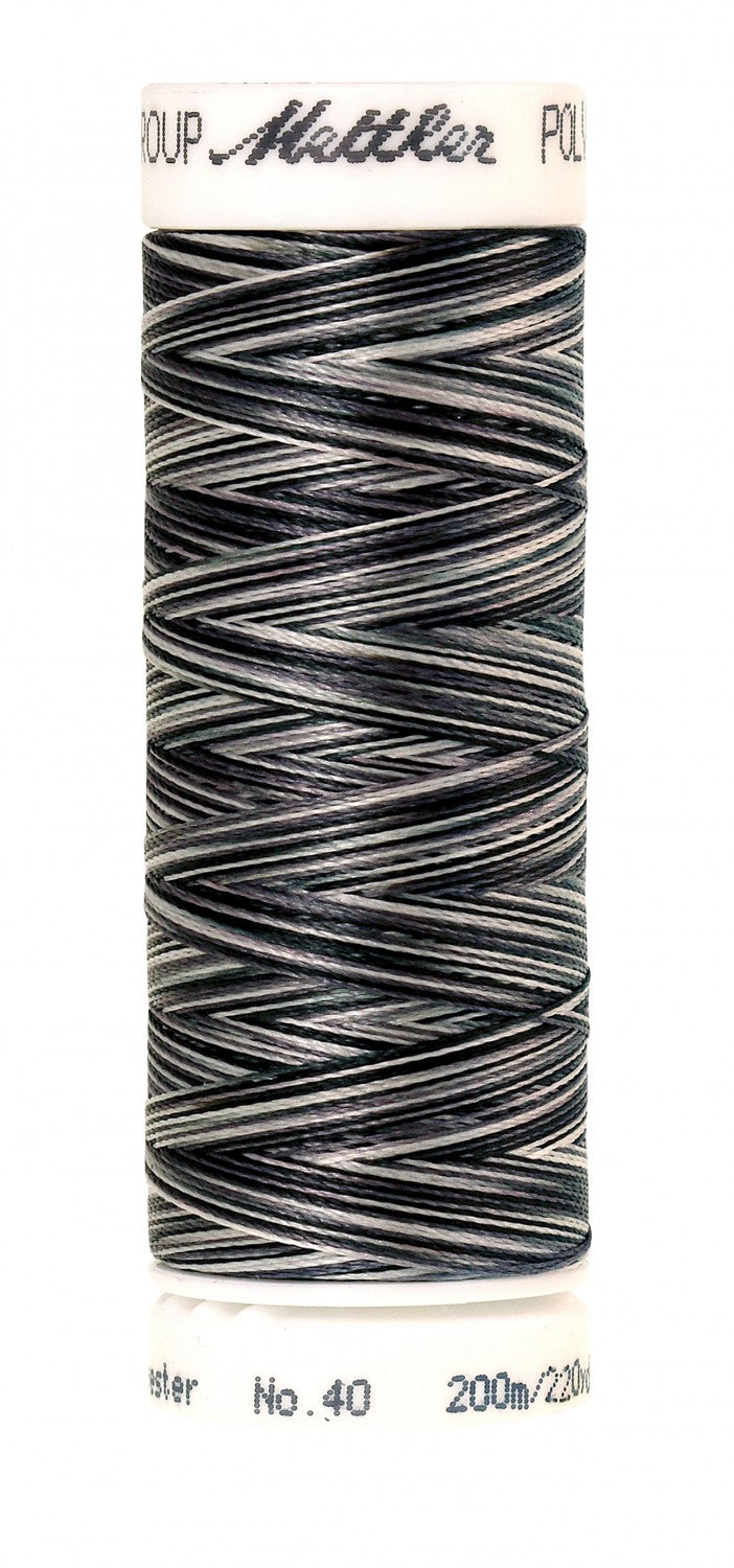 Mettler Poly Sheen Multi 40wt Trilobal Polyester Thread - 220 yds - Salt n Pepper (#9979)