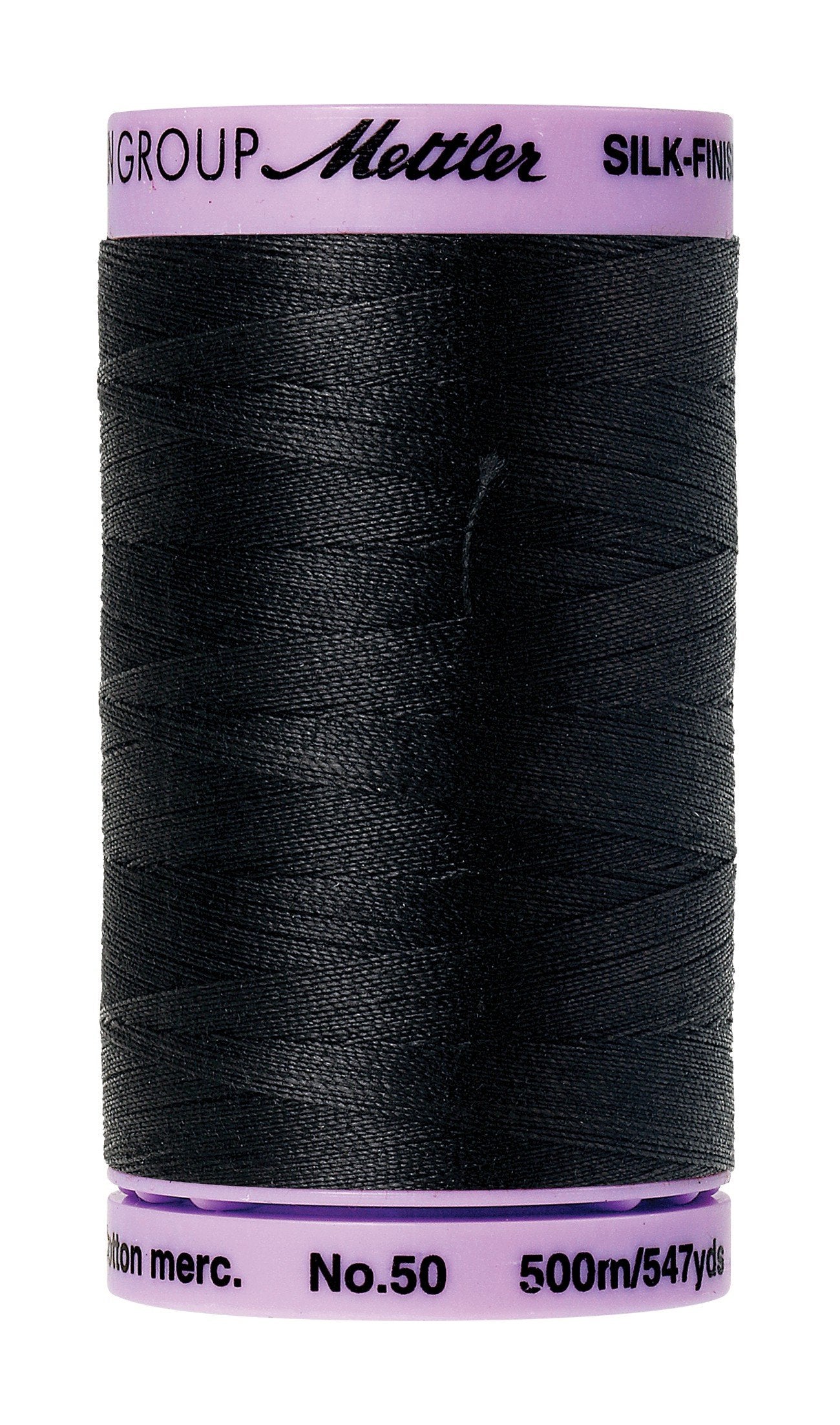 Mettler Silk-Finish Solid Cotton Thread, 547 yd/500m, Black