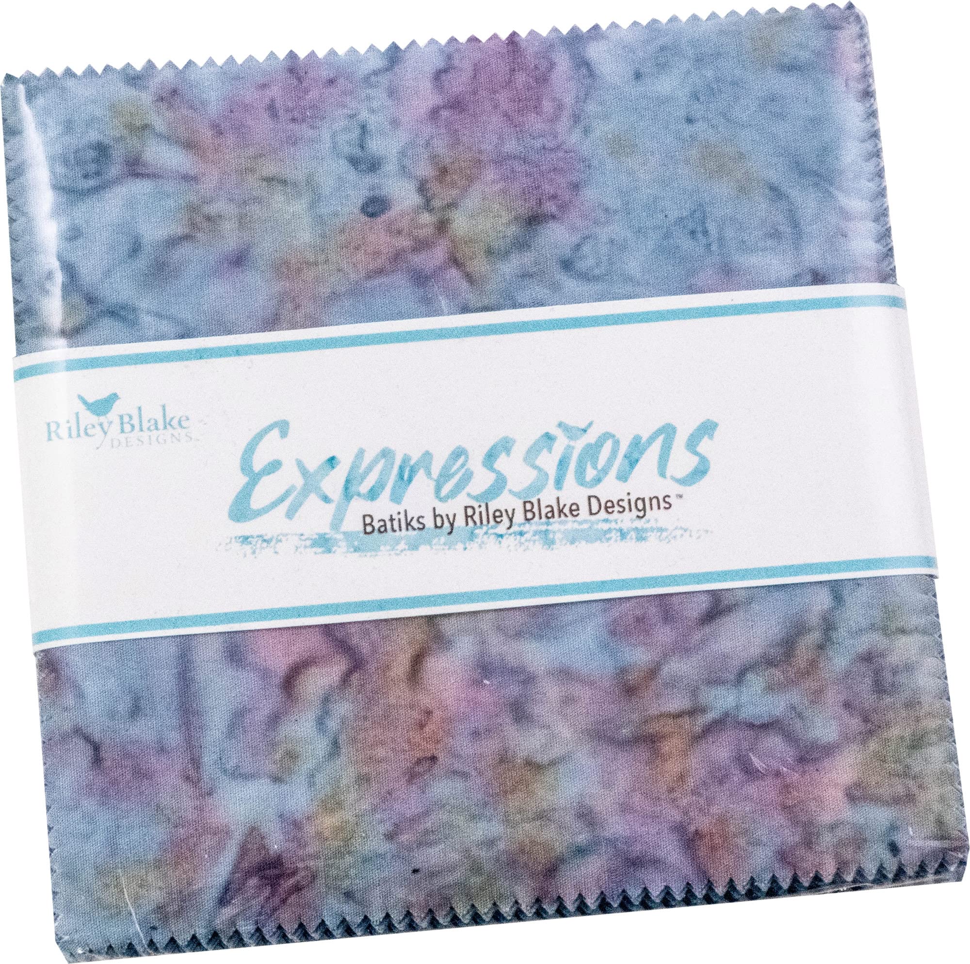 Batiks Expressions Shades of Blue 5" Stacker 42 5-inch Squares Charm Pack Riley Blake 5-SHDBL-42