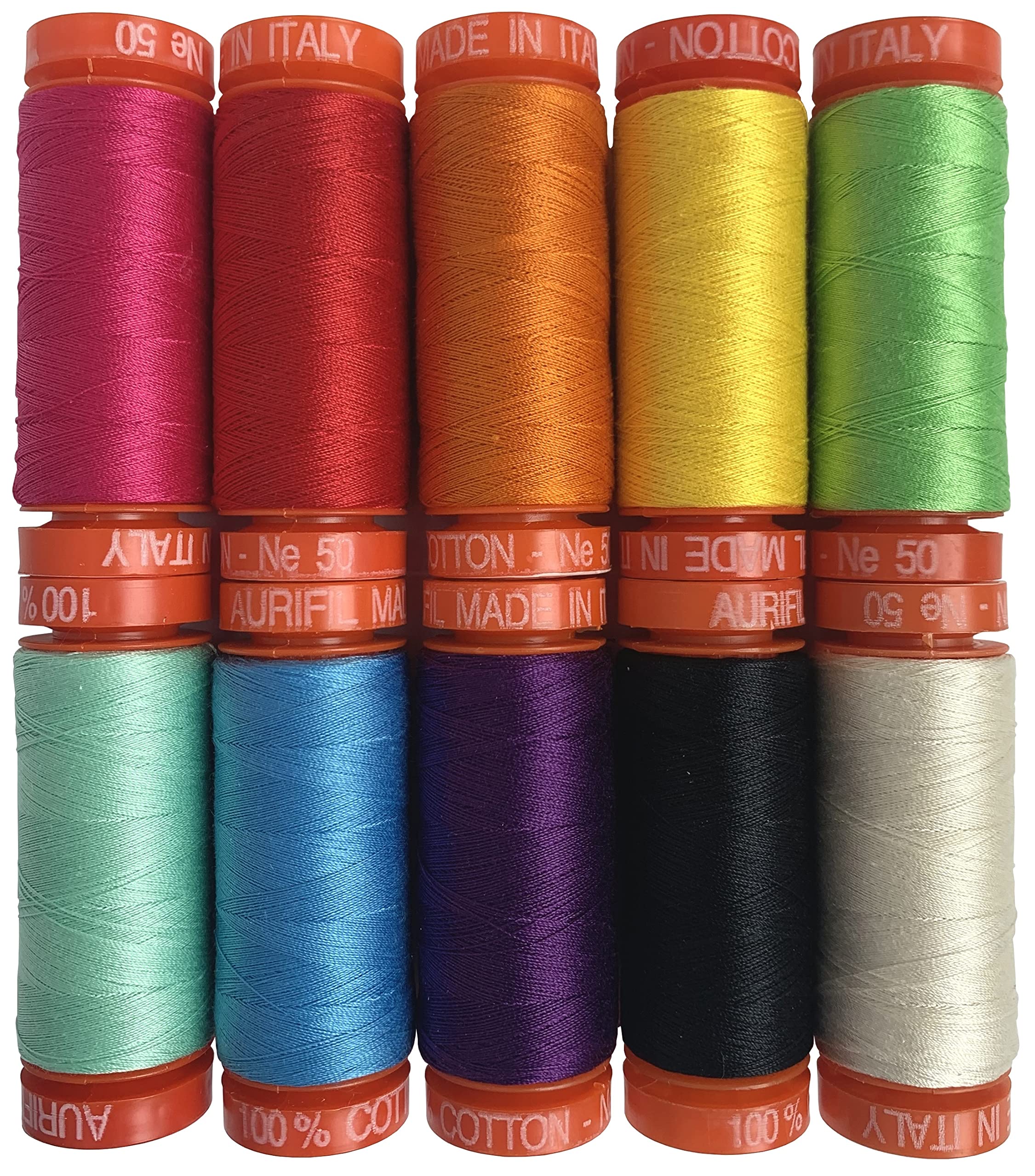 Aurifil USA Proud & About by Henrik Muller 50wt 10 Small Spools Thread Set, Assorted Colors