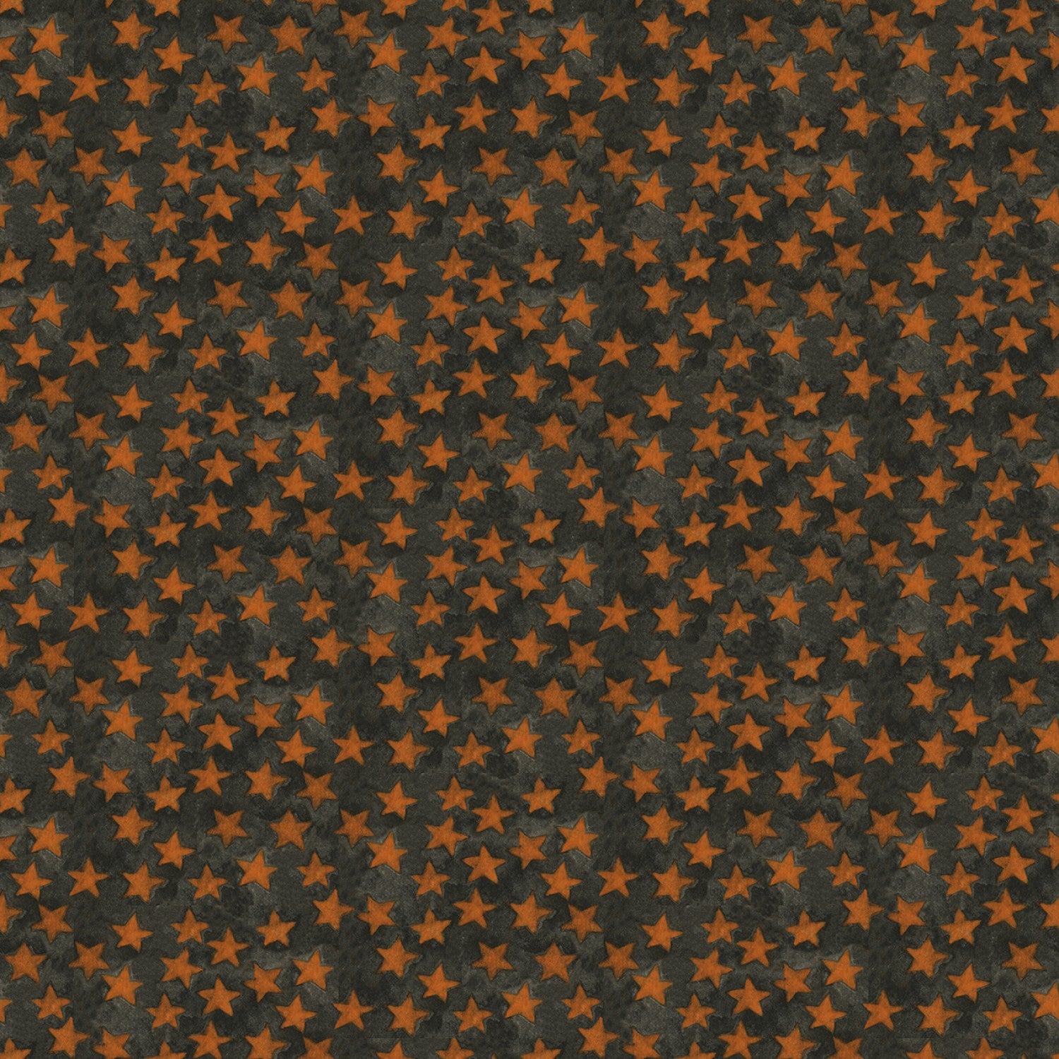 Halloween Whimsy - Orange Stars on Black