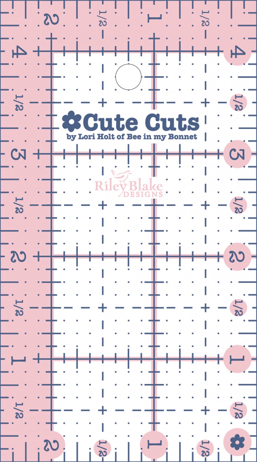 Lori Holt Cute Cuts Rectangular Ruler - 2.5 x 4.5 - Riley Blake Designs
