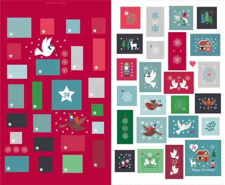 Hygee Glow by Lewis & Irene - Advent Calendar Panel *Glow in the Dark* - (1 yard cotton panel)