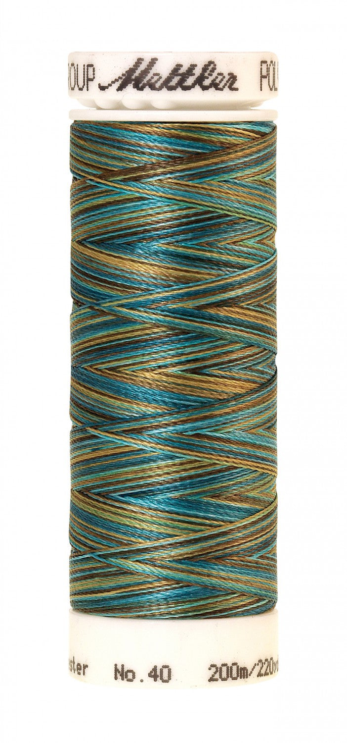 Mettler Poly Sheen Multi 40wt Trilobal Polyester Thread - 220 yds - Caribbean Reefs (#9978)