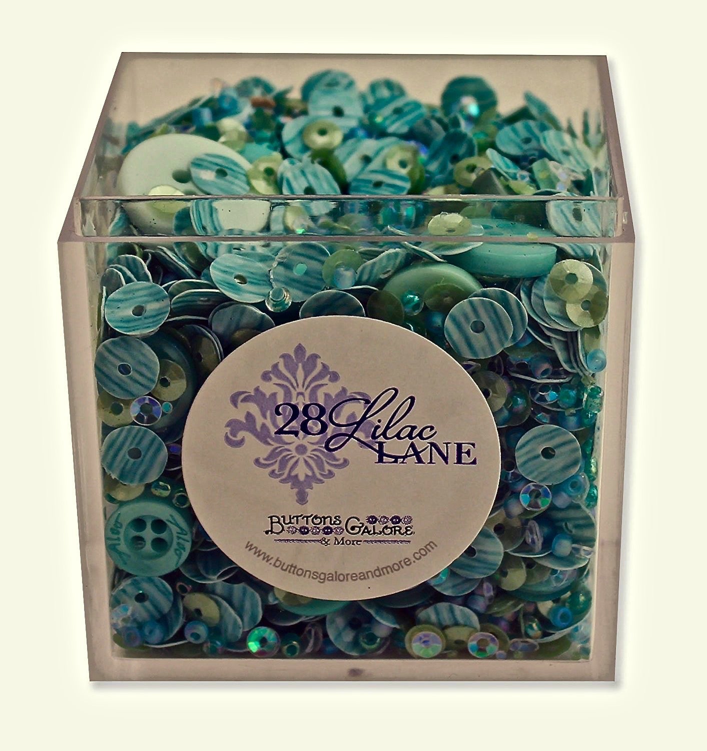 Buttons Galore 28 Lilac Lane Shaker Mix - Sea Glass - 60 grams of embellishments