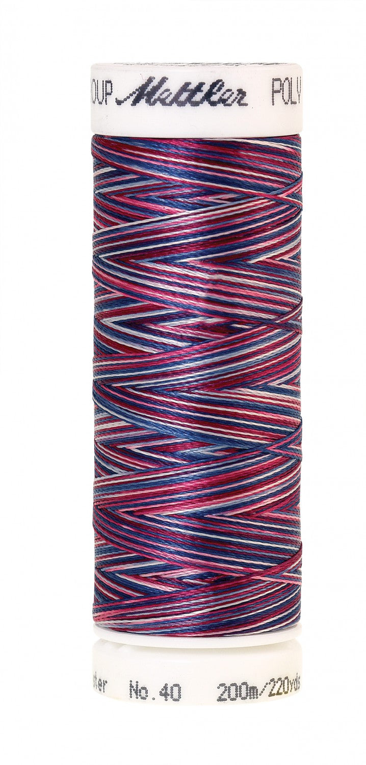 Mettler Poly Sheen Multi 40wt Trilobal Polyester Thread - 220 yds - American Flag (#9918)