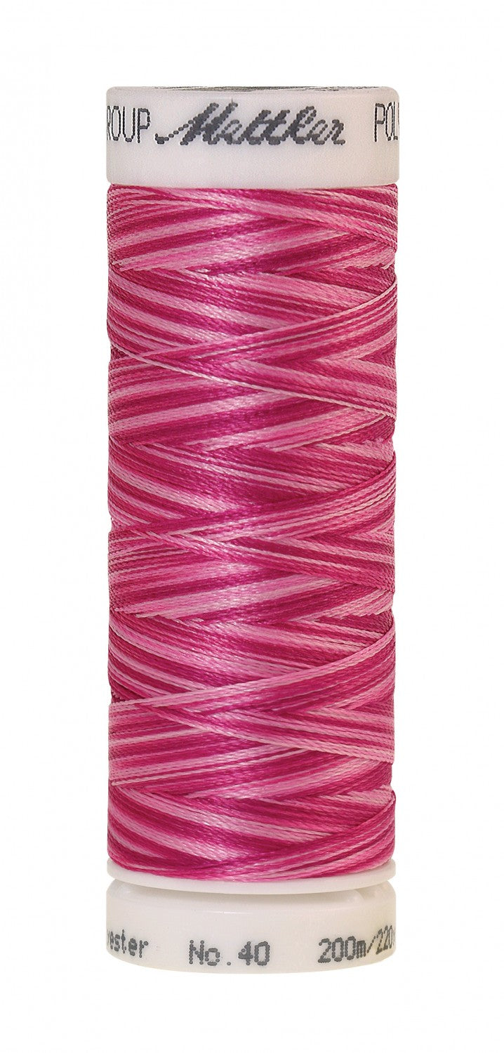 Mettler Poly Sheen Multi 40wt Trilobal Polyester Thread - 220 yds - Lipstick Pinks (#9923)