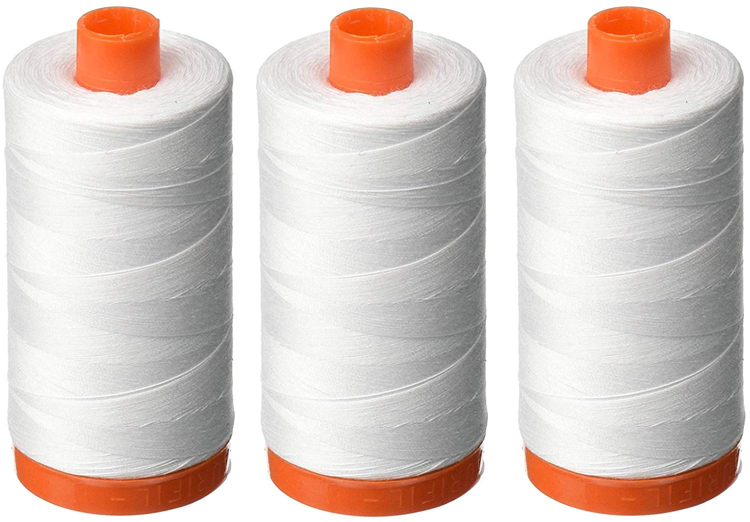 Aurifil Mako 50 wt Cotton Thread - White (2024) - Bundle of 3 Spools