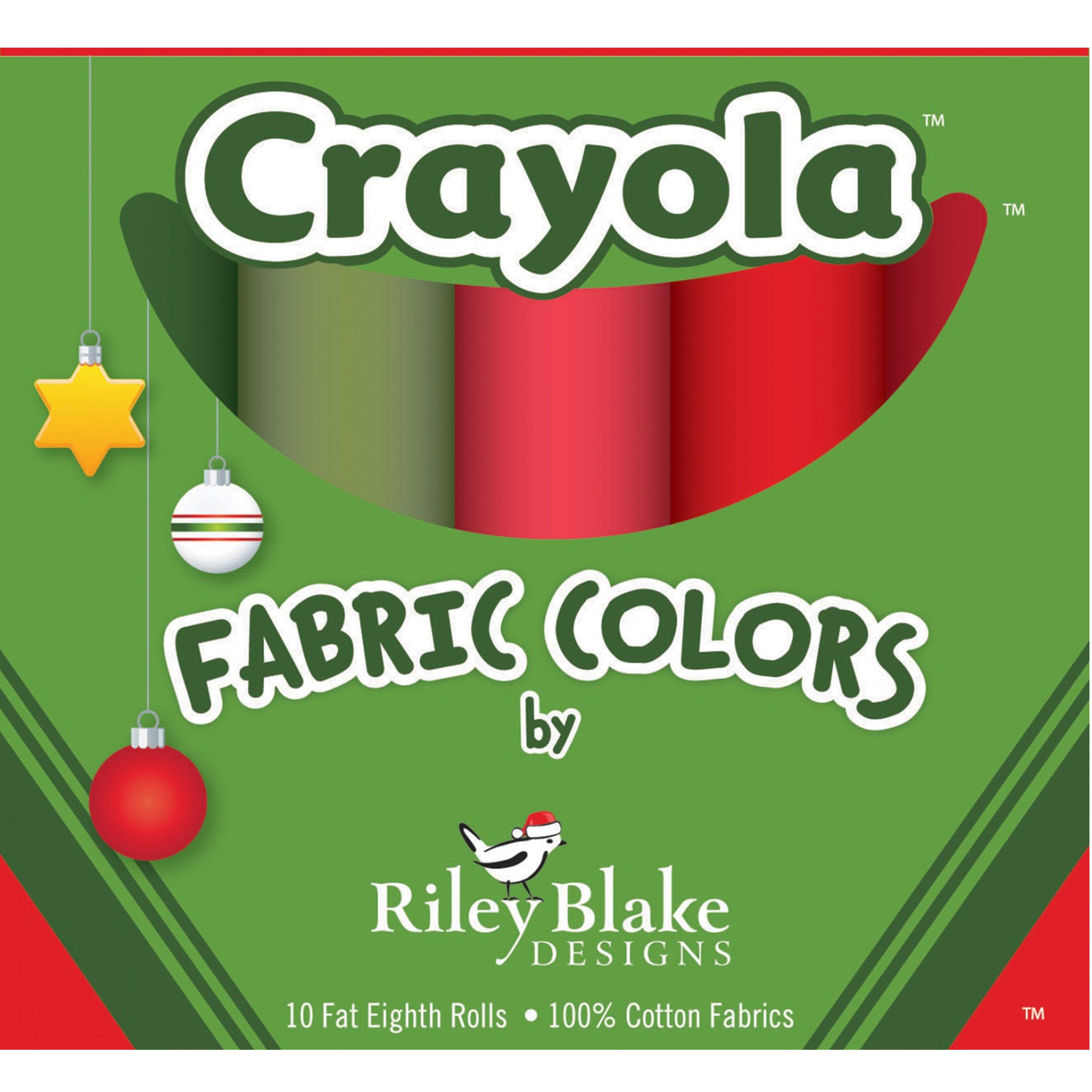 Crayola Fat Eighths Box - Christmas Colors - Cotton Fabric - Riley Blake