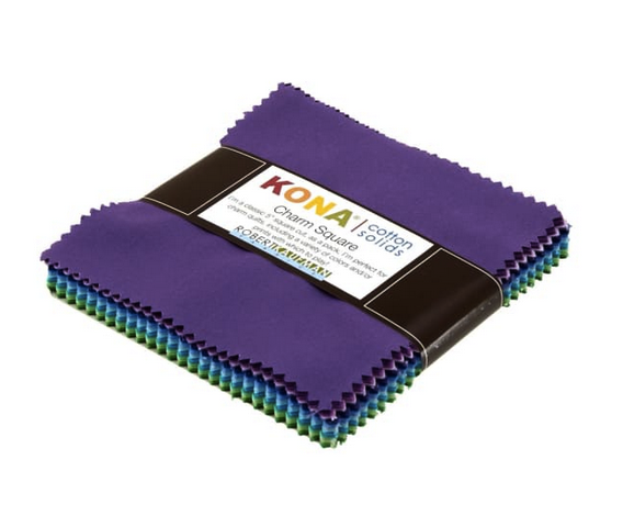 Kona Cotton Solids 5-inch Charm Squares - Sunset Colorstory (43 pcs)