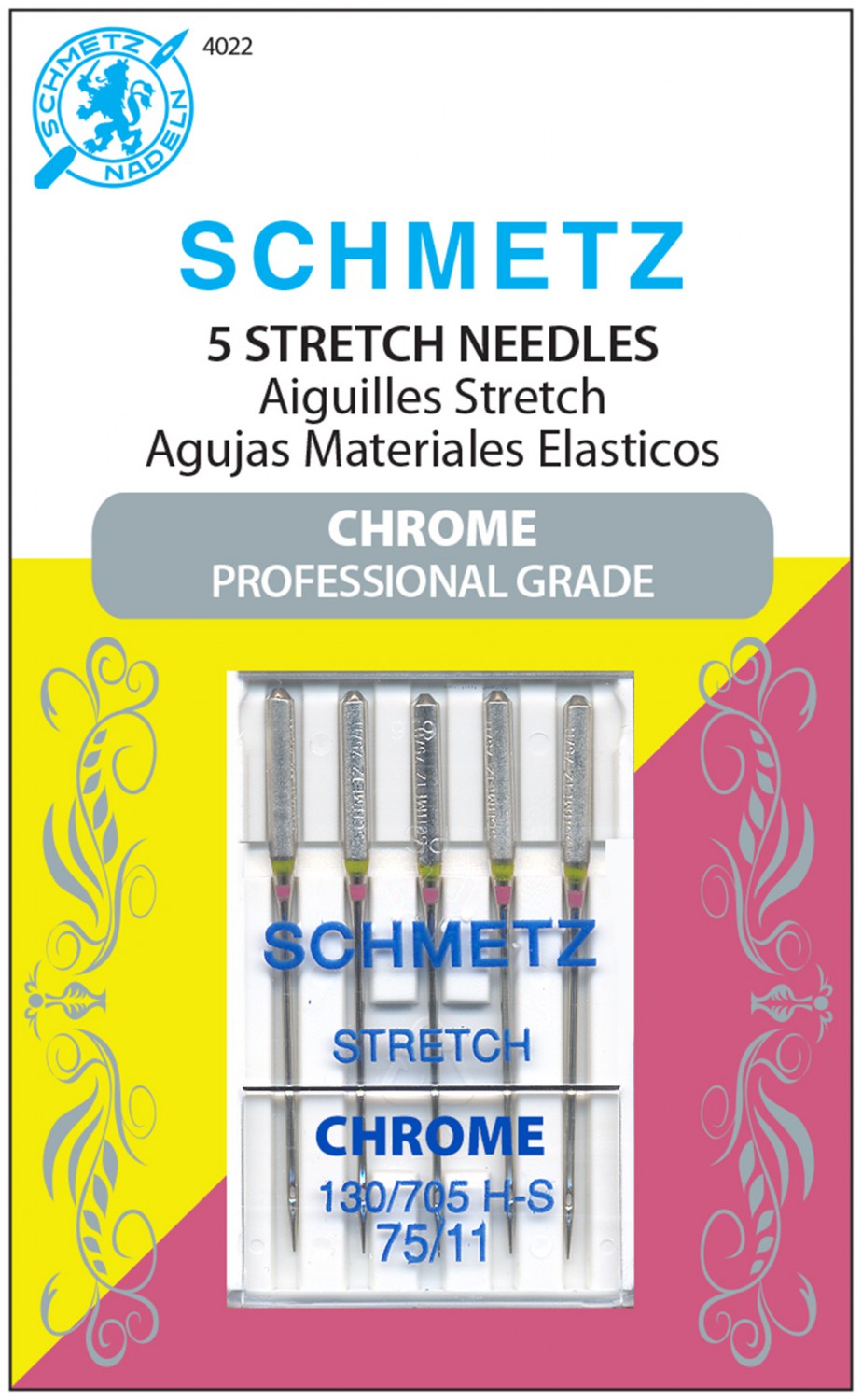 Schmetz Chrome 75/11 Stretch Needles 5ct