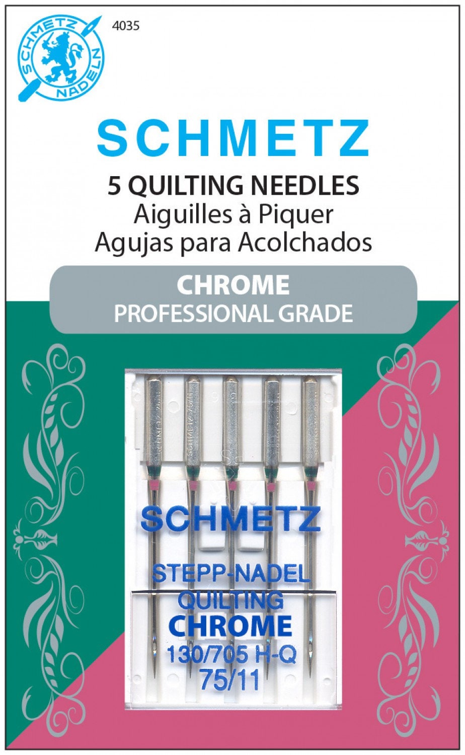 Schmetz Chrome Quilting Needles - Size 75/11 - Item #4035