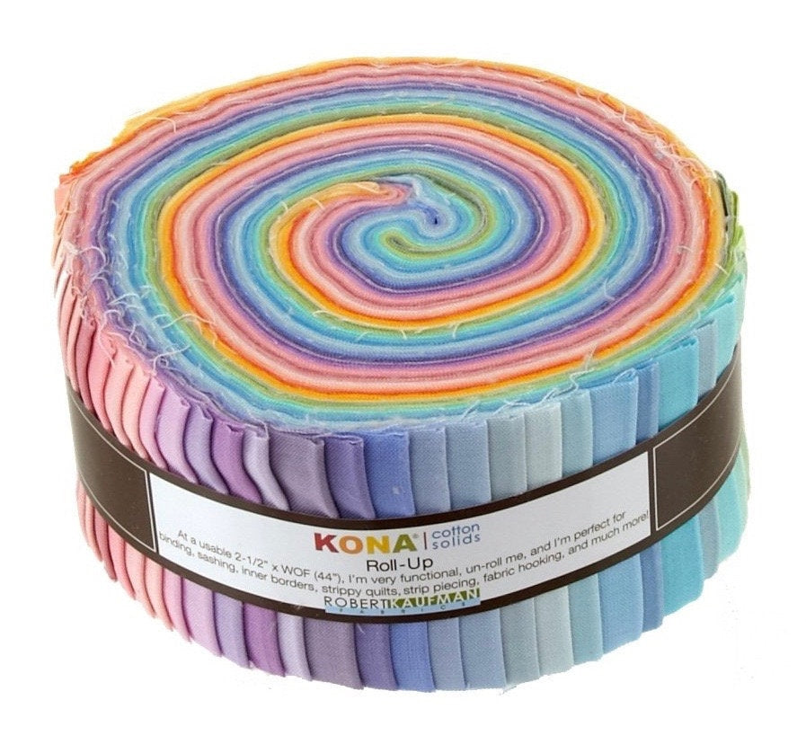 Kona Cotton Solids 2.5-inch Strips Roll-Up - New Pastel Palette - Robert Kaufman RU-230-41