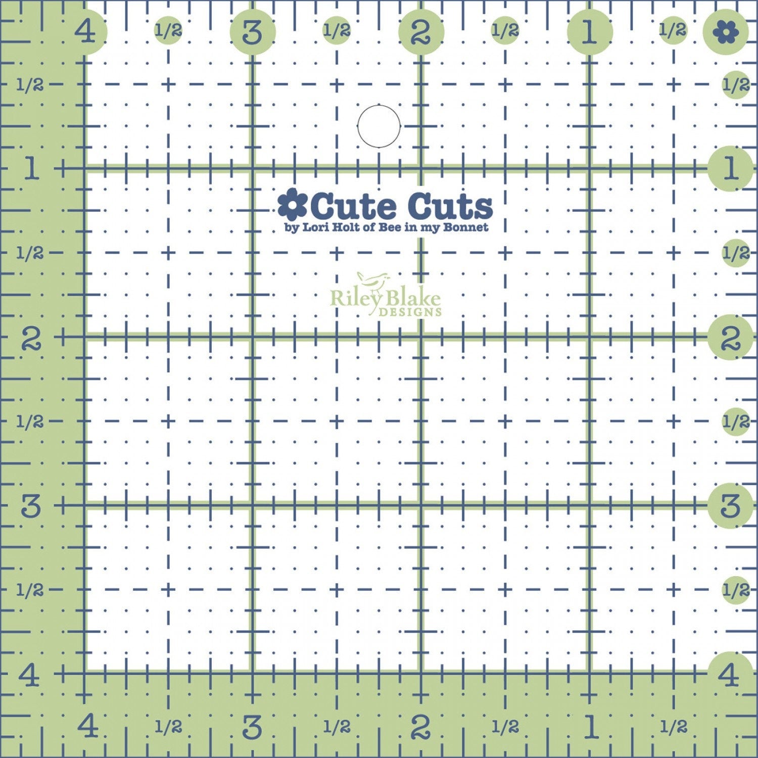 Cute Cuts 4.5-inch Square Ruler by Lori Holt for Riley Blake Designs - STCC-5536
