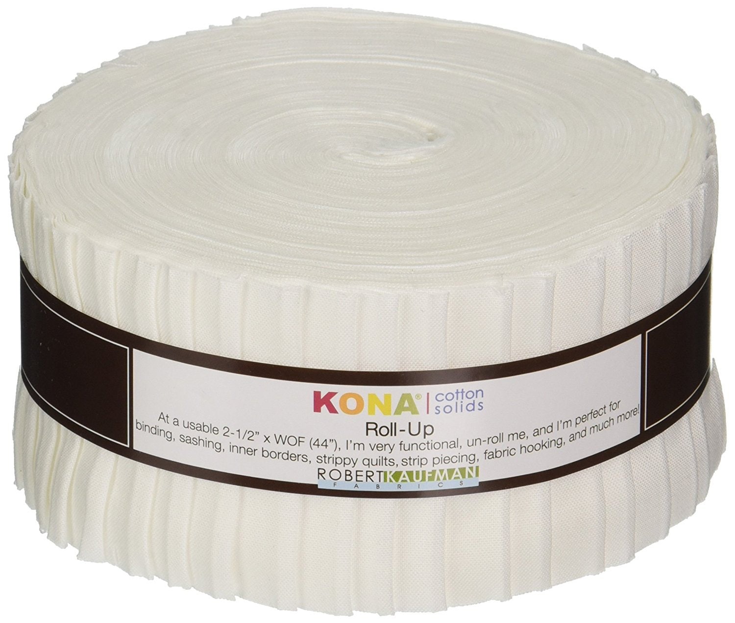 Kona Cotton Solid White 2.5-inch Strips - Robert Kaufman Fabrics RU-190-40