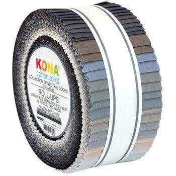 Kona Cotton Solids 2.5" Strips Roll-Up - Carolyn Friedlander Neutral Coordinates (40pcs) - RU-1047-40