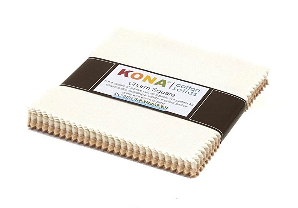 Kona Cotton Solids 5-inch Charm Squares - Not Quite White (42 pcs)